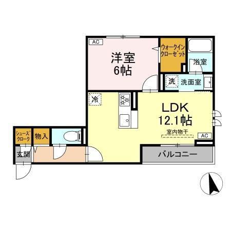レジデンス オークリーフ(1LDK/2階)の間取り写真