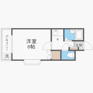 ヴィラージュ精華短大前(1K/3階)の間取り写真