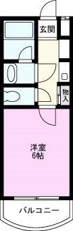 エーデルブルーメ吉川(1K/1階)の間取り写真