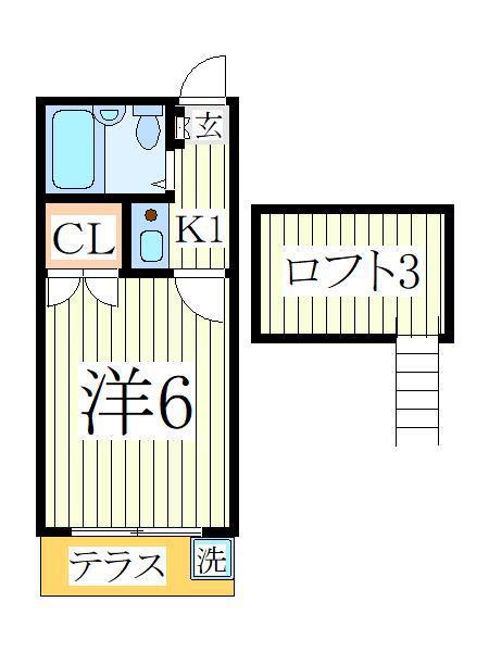 レオパレス豊四季第10(1K/2階)の間取り写真