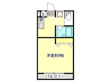 ヴィブレ栗本 Bタイプ(1K/3階)の間取り写真