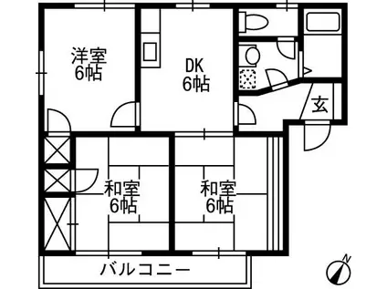サニーハイツ(3DK/1階)の間取り写真