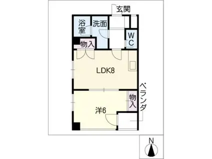 Fビル東山(1DK/4階)の間取り写真