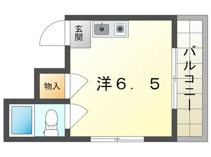 萱島サンヴィアンテ(ワンルーム/1階)の間取り写真