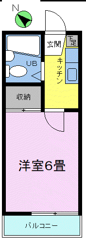 エンジェル41(1K/2階)の間取り写真