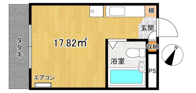 ハウスシャトレー(1K/3階)の間取り写真