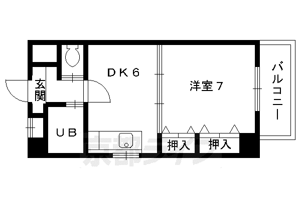 パトリード有栖II(1DK/2階)の間取り写真