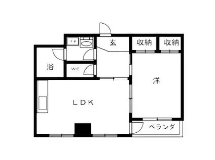 ピアビル(1LDK/9階)の間取り写真