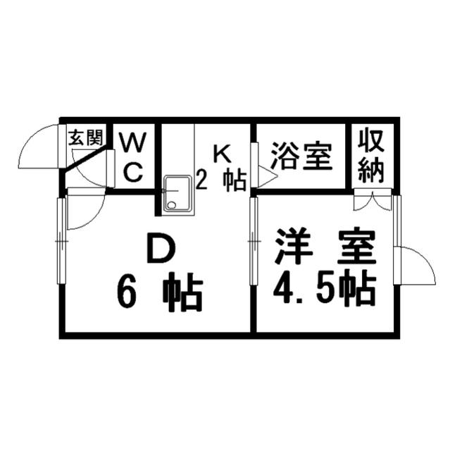 コーポOTK(1DK/1階)の間取り写真