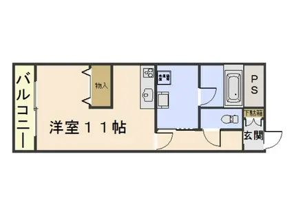 コートシオン(ワンルーム/2階)の間取り写真