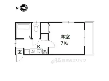 第61長栄エクセレントハイム (1K/3階)の間取り写真