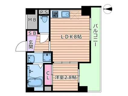 アドバンス江坂ラシュレ(1LDK/3階)の間取り写真