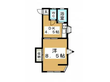 メゾンドチェリー(1DK/2階)の間取り写真