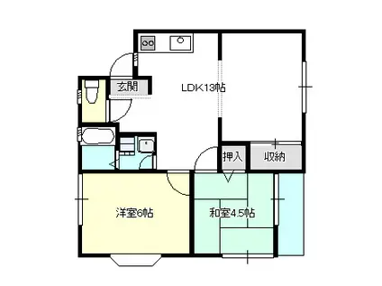 レティシア関 I(2LDK/2階)の間取り写真