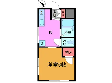 判澤マンション(1K/3階)の間取り写真