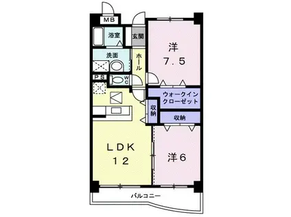 アズゥール(2LDK/1階)の間取り写真