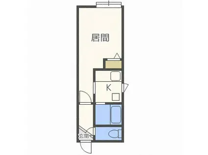 クリエイト旭町C(1K/2階)の間取り写真