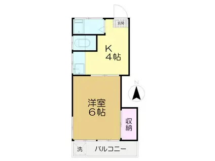小幸コーポ(1K/2階)の間取り写真