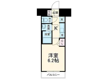 ディアレイシャス名古屋太閤通II(1K/8階)の間取り写真