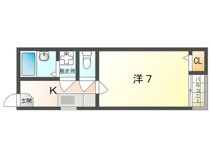 プチシャトー寺田(1K/3階)の間取り写真