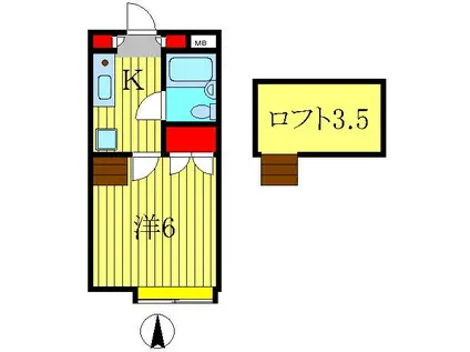 パレノーブル新宿第一(1K/1階)の間取り写真