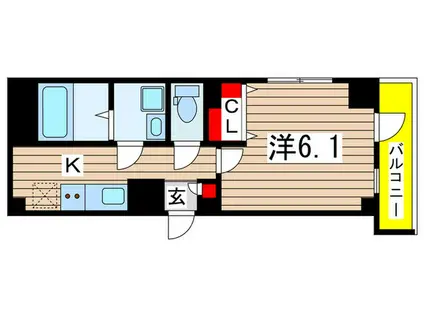 リブリエイリアス(1K/2階)の間取り写真