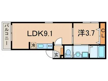 コンパートハウス大曽根(1LDK/3階)の間取り写真