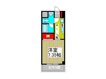 ヴェルステージ西川口III(1K/7階)の間取り写真