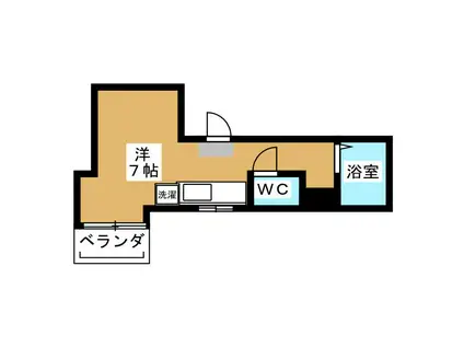 オラシオン人宿II(ワンルーム/4階)の間取り写真