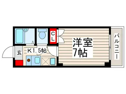 ＪＲ京葉線 葛西臨海公園駅 徒歩23分 3階建 築26年(1K/3階)の間取り写真