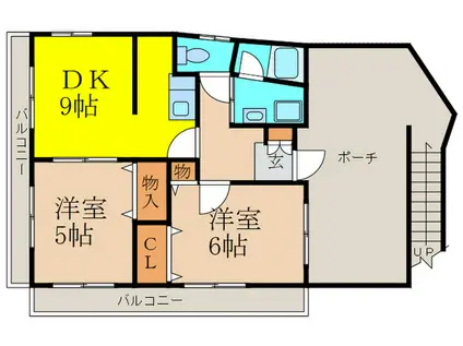 コンフォート御影II(2DK/4階)の間取り写真