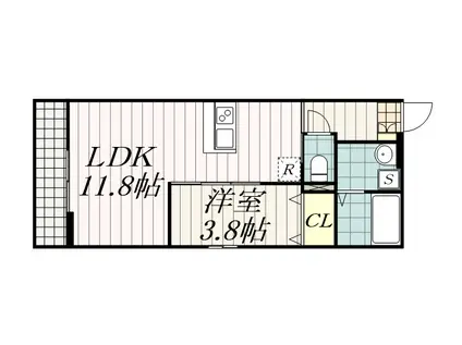 アンシエルⅠ(1LDK/3階)の間取り写真