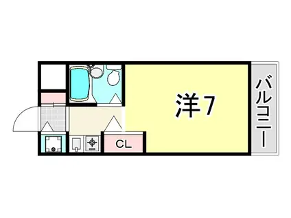 ロイヤルメゾン塚口XIII(1K/3階)の間取り写真
