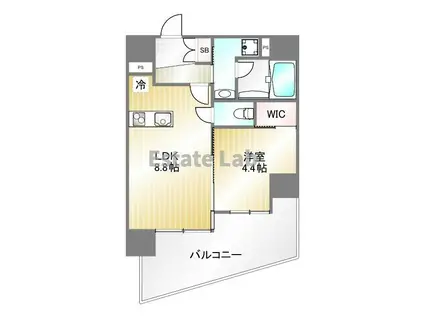 リノスタイル神戸下山手(1LDK/3階)の間取り写真