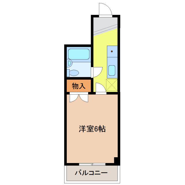 デンマークハイツII(1K/2階)の間取り写真