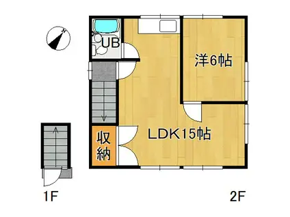 富田町朝田店舗(1LDK/2階)の間取り写真