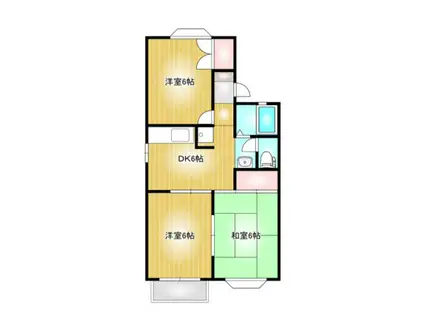 アンジェリーク上東A棟(3DK/2階)の間取り写真