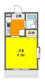 コナビック上西(1K/4階)の間取り写真