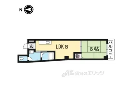 プレアール浜大津(1LDK/4階)の間取り写真