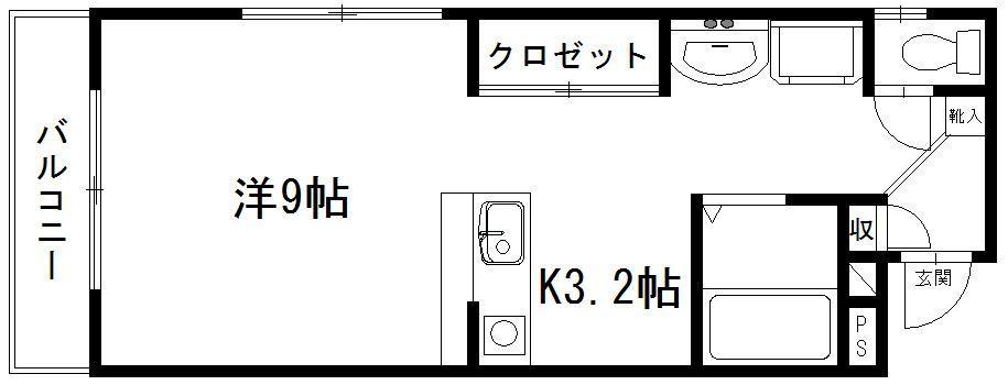 サンライフ鴨江(1K/1階)の間取り写真