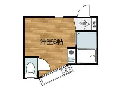 ハイツフィールドI(ワンルーム/2階)の間取り写真