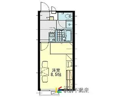レオパレスCO OASIS(1K/2階)の間取り写真