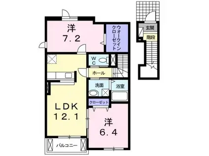 NAVEL AVENUE II(2LDK/2階)の間取り写真