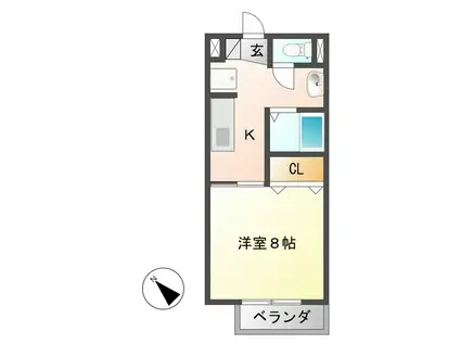 サープラスニュータナダ(1K/2階)の間取り写真