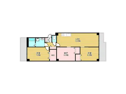 パストラルハイム豊中(3LDK/6階)の間取り写真