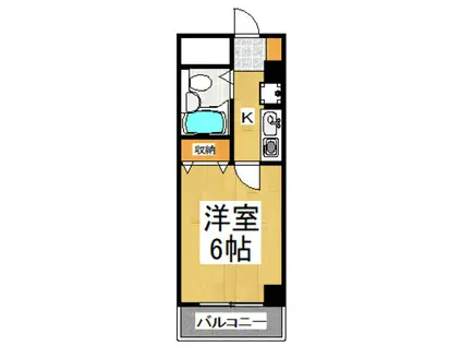 ツインA・B(1K/3階)の間取り写真