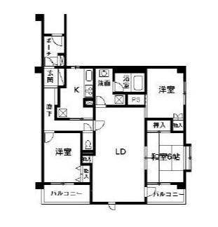 ラフィーネ前橋表町(3LDK/8階)の間取り写真