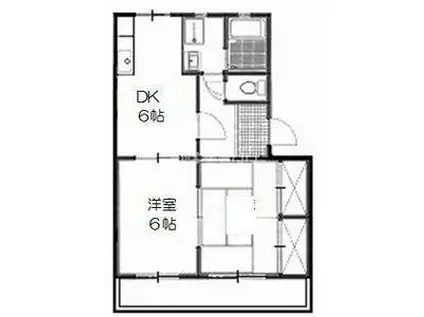 アーバンエスポア(2DK/2階)の間取り写真