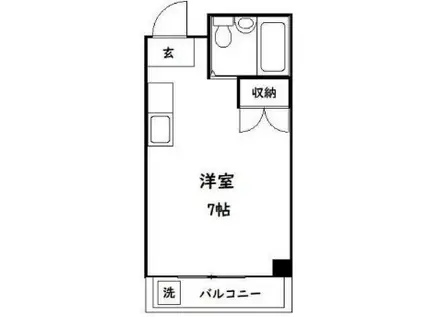 エクセレント小林第2(ワンルーム/3階)の間取り写真