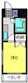 コクブマンション(1K/3階)の間取り写真